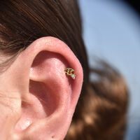 Cancer Helix Screw Back Earring (Gold Single Piece) image