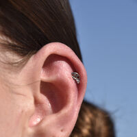 Cancer Helix Screw Back Earring (Silver Single Piece) image
