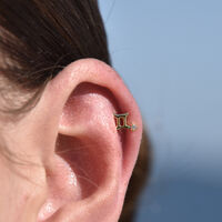 Gemini Helix Screw Back Earring (Gold Single Piece) image