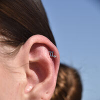 Gemini Helix Screw Back Earring (Silver Single Piece) image