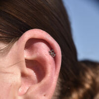 Leo Helix Screw Back Earring (Silver Single Piece) image