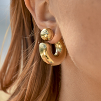 Adair Chunky C Hoop Earrings (Gold) image