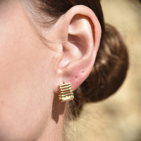 Zoie Artsy Cube Huggie Earrings (Gold) image