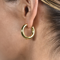 Abella Classic C Hoop Earrings (Gold) image