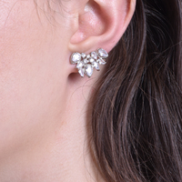 Emerson Crystal Leaf Climber Earrings image