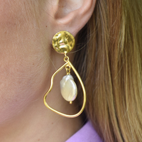 Celestia 24K Artisan Pearl Dangle Earrings image