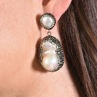 Desdemona Jewel Embellished Baroque Pearl Earrings image