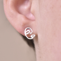 Artsy Face Dainty Stud Earrings image