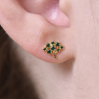 Little Broccoli Dainty Stud Earrings (Gold) image