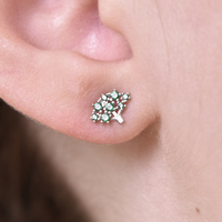 Little Broccoli Dainty Stud Earrings (Silver) image
