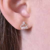 Little Princess Dainty Crown Earrings image