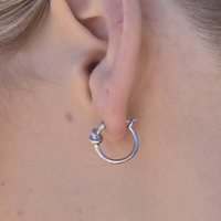 Tie A Knot Modern Hoop Earrings (Silver) image