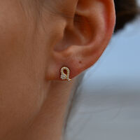 Leo Artisan Zirconia Pavé Stud Earrings (Gold) image