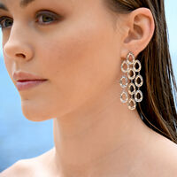 Lenore Sculptured Loop Mesh Earrings (Silver) image
