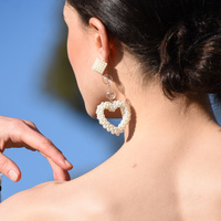 Iris Pearly Heart Drop Earrings image