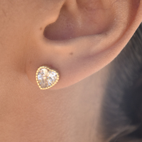 Avila Zircon Love Heart Earrings (Gold) image
