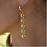 Orbit Modern Link Chain Drop Earrings image