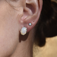 Alyn Artisan Opal Stud Earrings (Silver) image