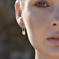 Lark Love Heart Padlock Drop Earrings (Gold Vermeil) image