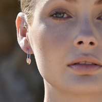 Lark Love Heart Padlock Drop Earrings (Silver) image