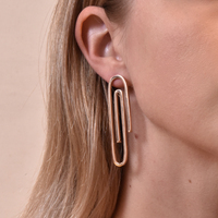 Daeja Modern Paper Clip Statement Earrings image