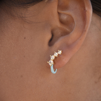 Gabrielle Pastel Diamante Climber Earrings (Blue) image