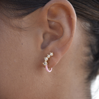 Gabrielle Pastel Diamante Climber Earrings (Pink) image