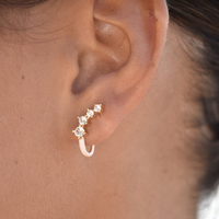 Gabrielle Pastel Diamante Climber Earrings (White) image