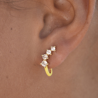 Gabrielle Pastel Diamante Climber Earrings (Yellow) image