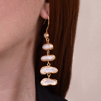 Maelynn 24K Artisan Pearl Drop Earrings image