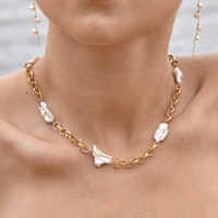 Analia Organic Baroque Pearl Chain Necklace / Choker image