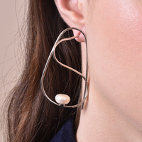 Eileen Platinum Line Art Earrings image