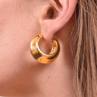 Blakely Chunky Gold Bowl Earrings image