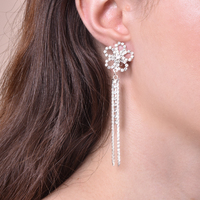 Everett Flower Tassel Clip-on Earrings image