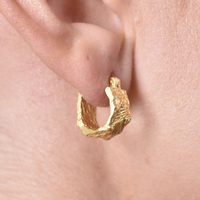 Olli Textured Sculpture Huggie Earrings (Gold Vermeil) image