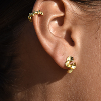 Fauve Artisan Sculptural Ruffle Earrings (Gold) image