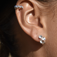 Fauve Artisan Sculptural Ruffle Earrings (Silver) image