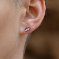 Sagittarius Artisan Zirconia Pavé Stud Earrings (Silver) image