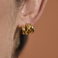 Aline Artsy Tri Curve Earrings (Gold Vermeil) image