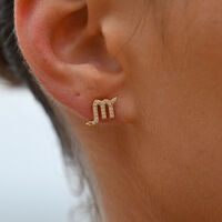 Scorpio Artisan Zirconia Pavé Stud Earrings (Gold) image