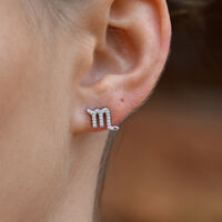 Scorpio Artisan Zirconia Pavé Stud Earrings (Silver) image