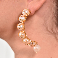 Francine 24K Luxury Pearl Sculpture Earrings image