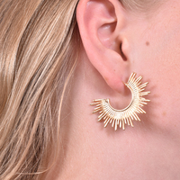 Allmira Gold Sparkle Stud Earrings