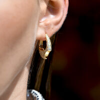 Marlowe Artisan Shard-Edge Diamante Huggie Earrings (Gold)