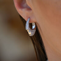 Marlowe Artisan Shard-Edge Diamante Huggie Earrings (Silver) image