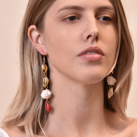 LuLu Bohemian Mismatching Shell Drop Earrings image