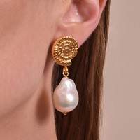 Aurelia 24K Baroque Pearl Drop Earrings (Imperfect No.3) image