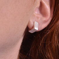 Amede Bright Silver Huggie Earrings image