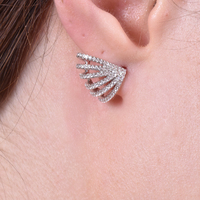 Honesty Rhodium Crystal Stud Earrings image