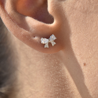 Dorita Dainty Zircon Bow Earrings image